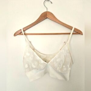 Aerie Adjustable Cream Lace Bralette Sz M